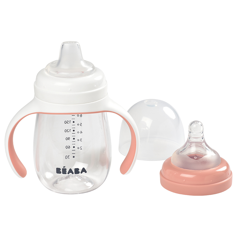 Beaba - 2-in-1 Learning Cup - Old Pink - 210 ml
