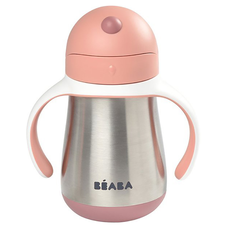 Beaba - Stainless Steel Straw Cup - Old Pink - 250ml