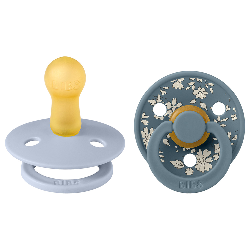 Bibs - Liberty Capel Latex Pacifier S2 - 6M+ - 2pcs - Dusty Blue Mix