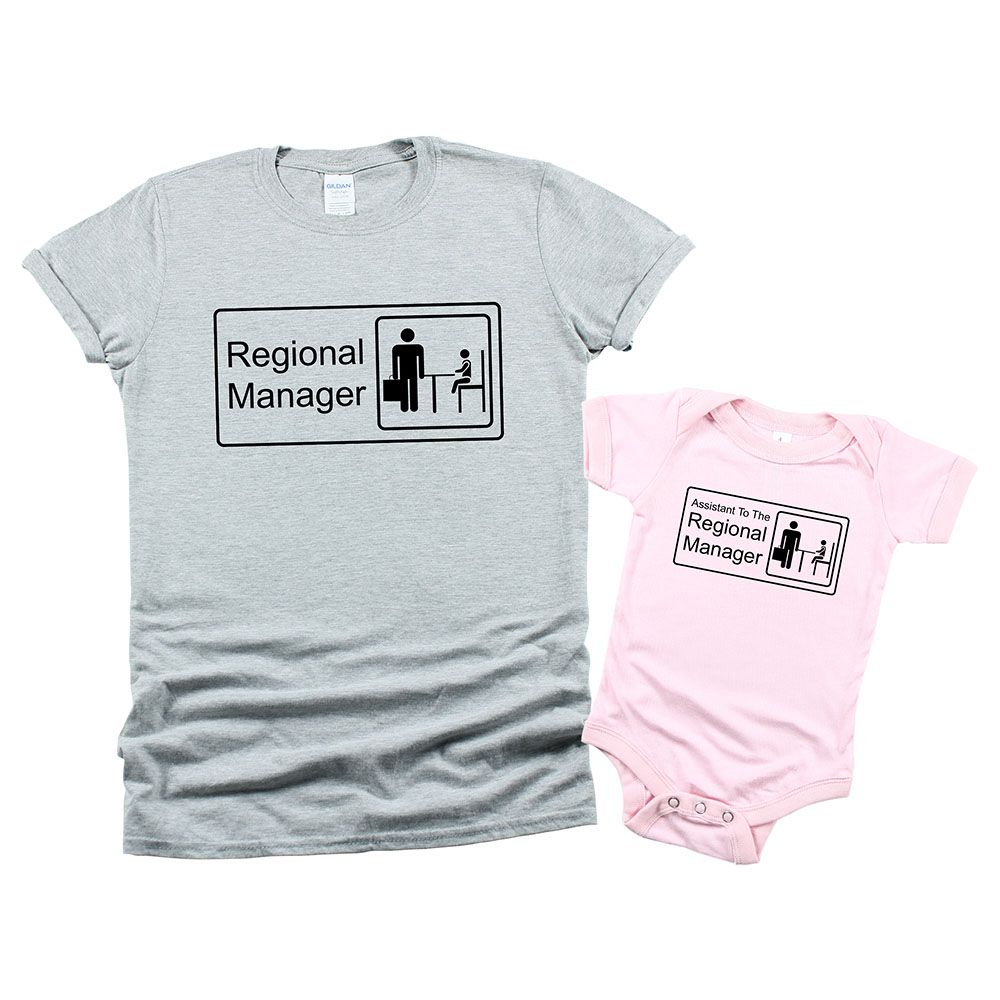 Matching Family Outfits - 2pc-Set - Dad/Mum & Baby Regional Manager & Asst. - Multi_