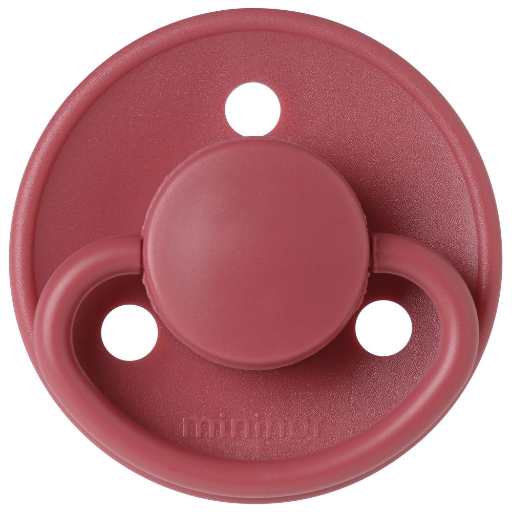 Mininor - Round Pacifier Silicone - 0M+ - Rhubarb
