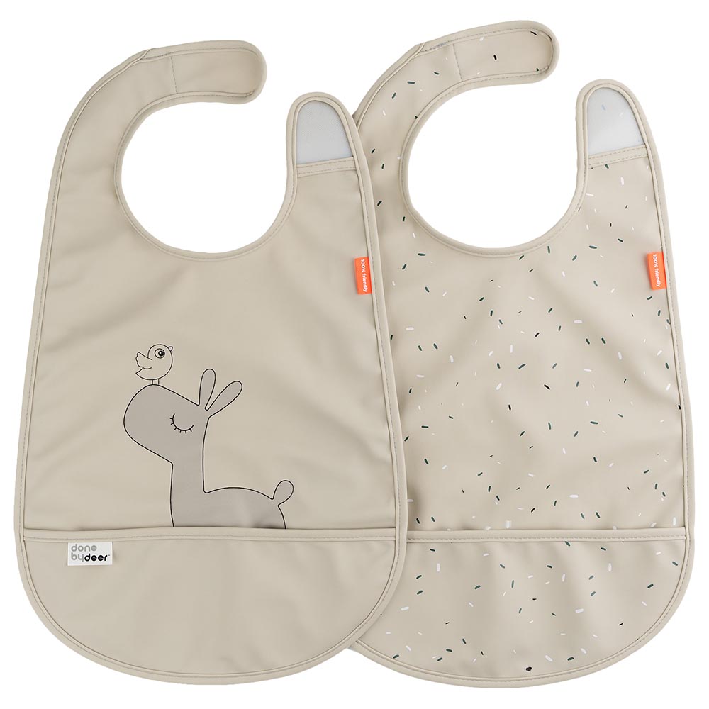 Done By Deer - Bib with Velcro - Pack Of 2 - Lalee Sand