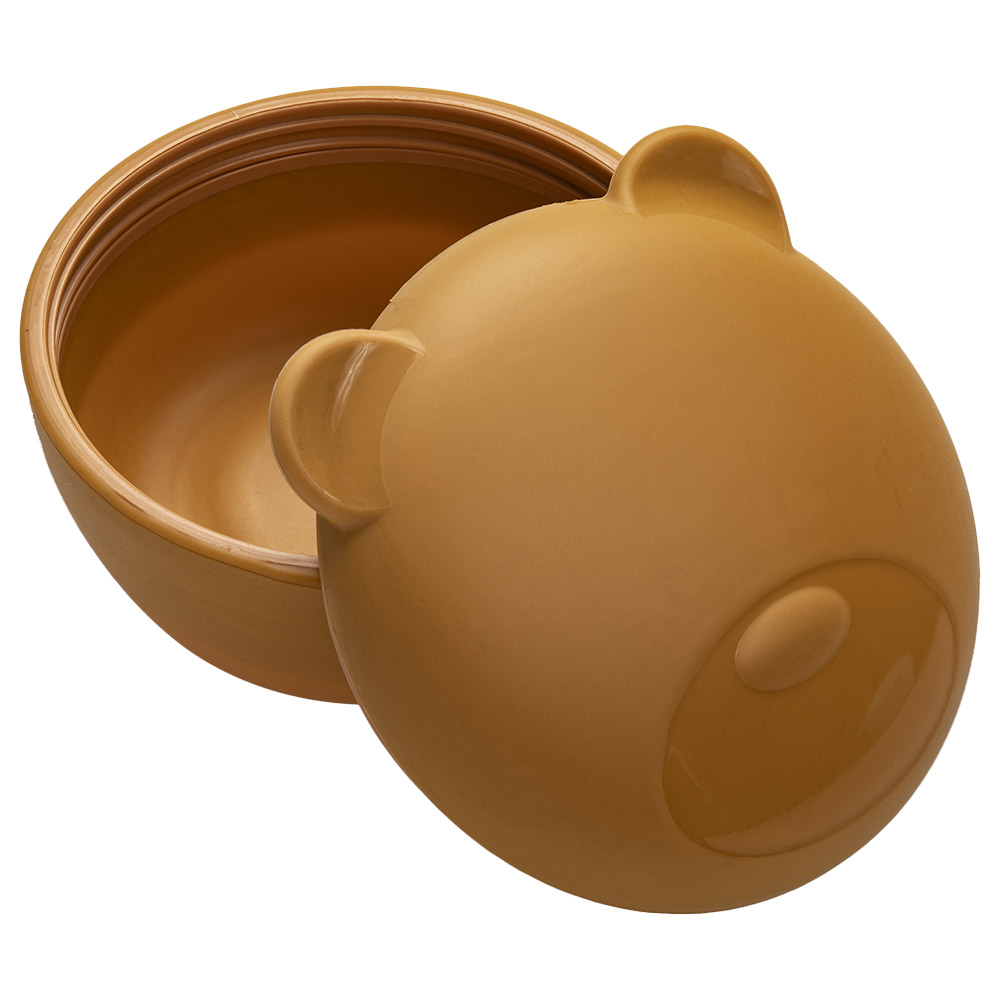 Melii Silicone Bowl with Lid - Bear - 350ml - Brown