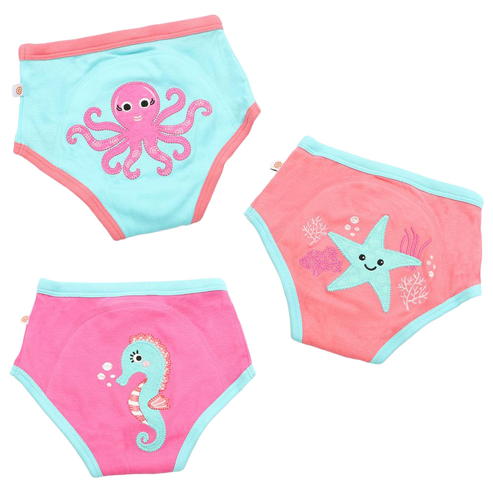 Zoocchini - Toddler Organic Potty Training Pants - Ocean Gals - Pack of 3_2-3 yrs