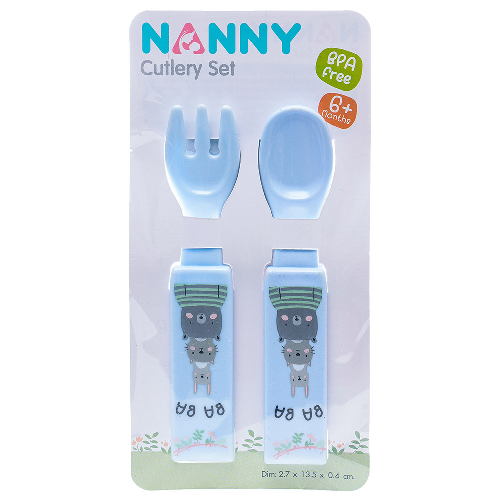 Uniq Kidz Nanny Cutlery Set 2pcs - Blue