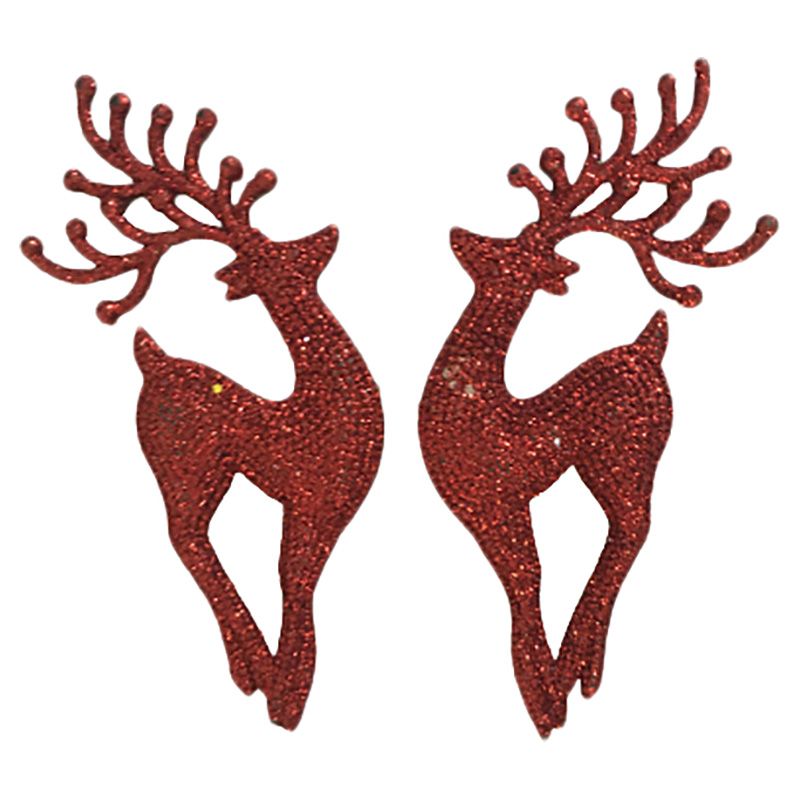 Merry Christmas - Glitter Deer Hanging Decor - Pack of 2