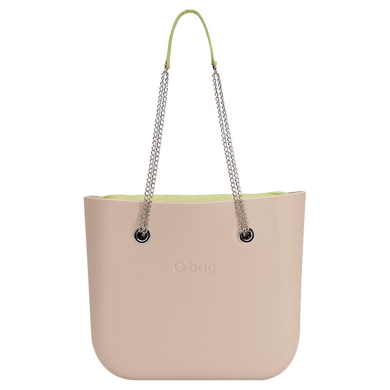 O Bag - Classic with Long Double Chain Handles Handbag - Sand