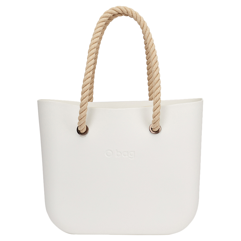 O Bag - Classic with Rope Sand Handles Handbag - Latte