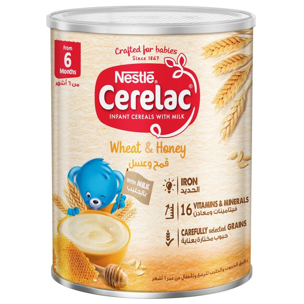 Nestle Cerelac Infant Cereals With Iron + Wheat & Honey From 6 Months 400 g