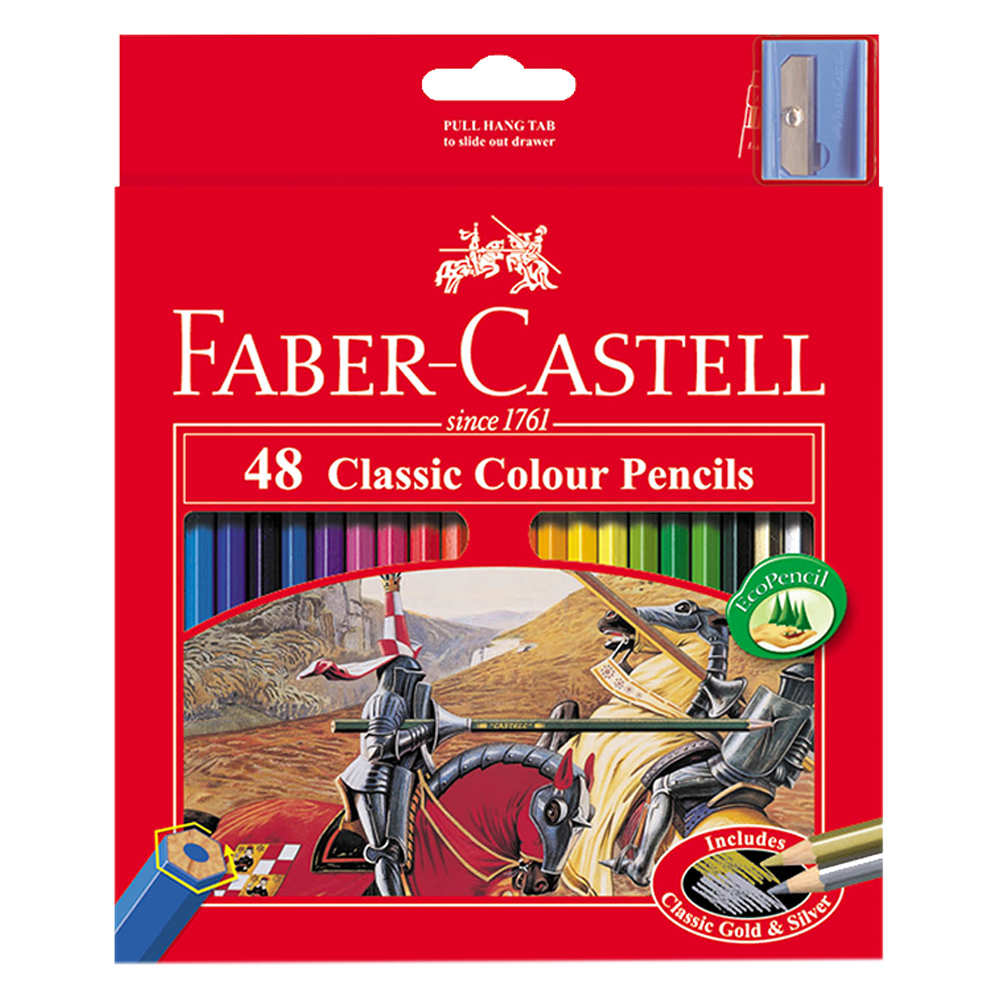 Faber-Castell - Classic Colour Pencils with Sharpener 48pcs