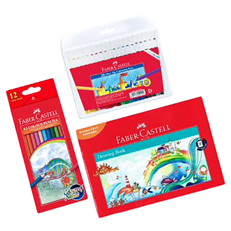 Faber-Castell - Drawing Book & Fibre Tip Colour Pen & Pencils