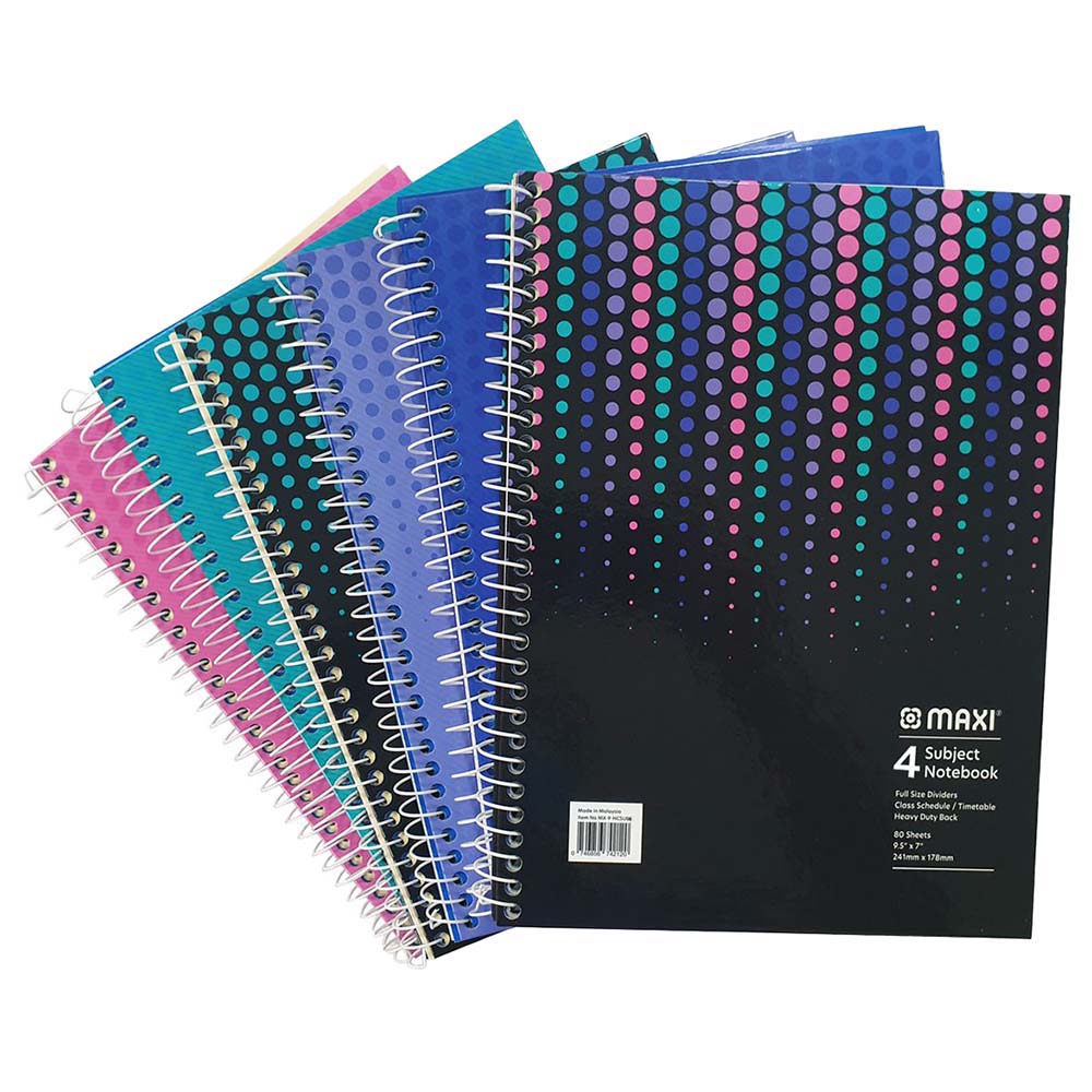 Maxi - Spiral Hc 4 Subject Notebook - 9.5X7 - 160 Sheets