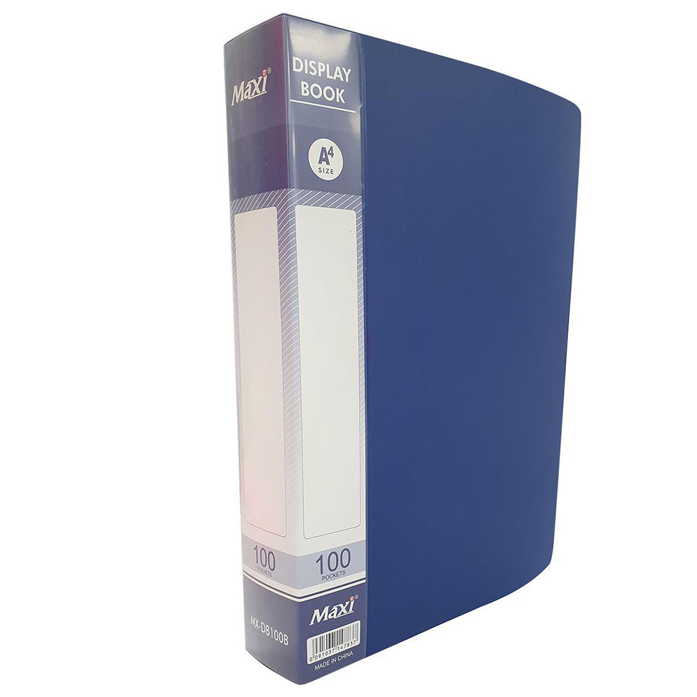 ماكسي - دفتر العرض - 100 جيب - أزرق