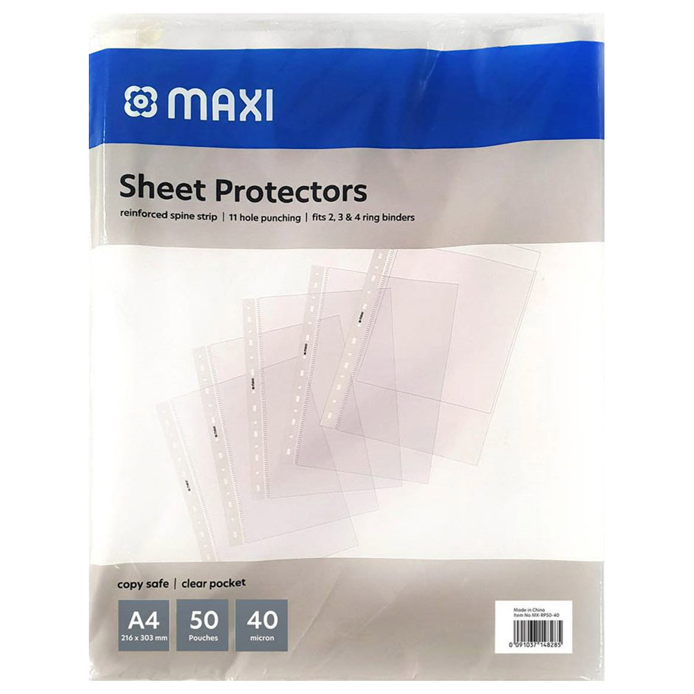 ماكسي - ملفات شفافة A4 - عدد 50