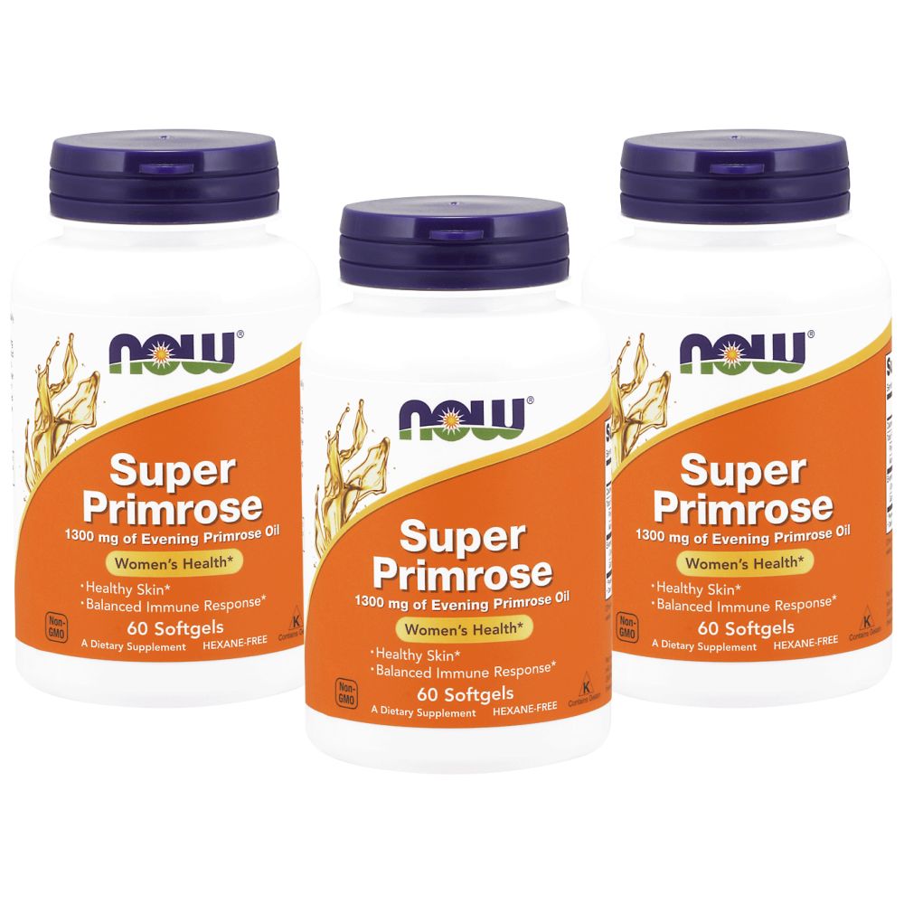 Now Foods Super Primrose 1300 mg 60 Softgels Pack of 3