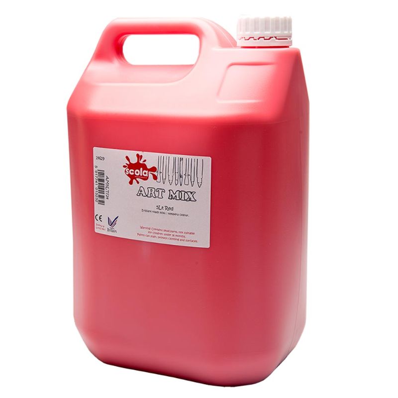 سكولا - طلاء جاهز للاستخدام - أحمر زاهي - 5 لتر
