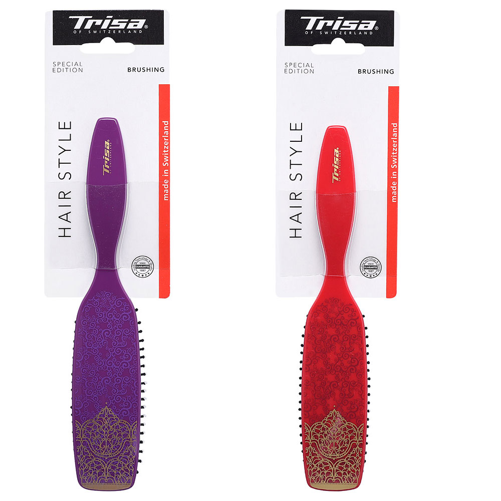 تريزا - فرشاة تمشيط بدبابيس بلاستيكية مستطيلة - ألوان متنوعة