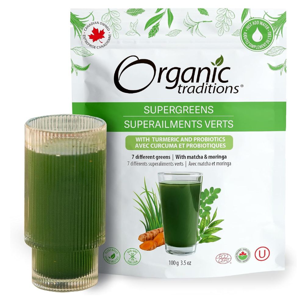 Organic Traditions Probiotic Super Greens with Turmeric 100g