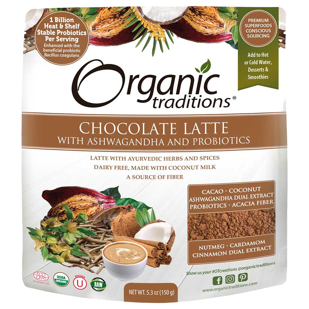 Organic Traditions Chocolate Latte with Probiotics 150g