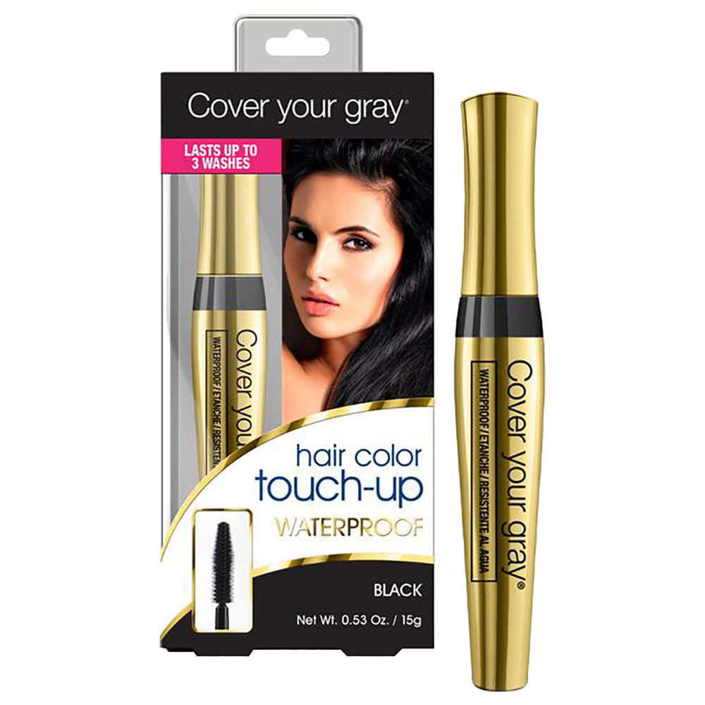 كوفر يور غراي- فرشاة صبغ الشيب مقاومة للماء- 15 غم - أسود