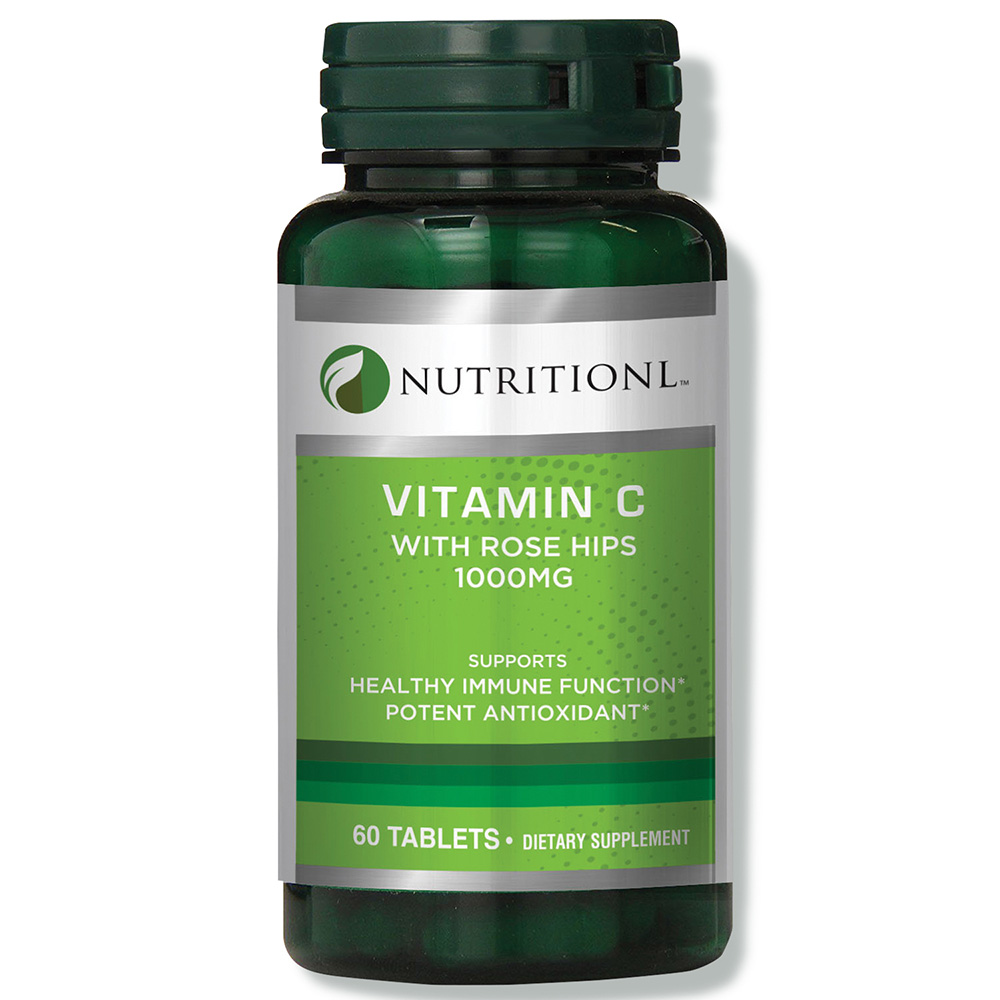 نيوتريشنل - كبسولات فيتامين C + ثمر الورد 1000 ملغ - 60 كبسولة