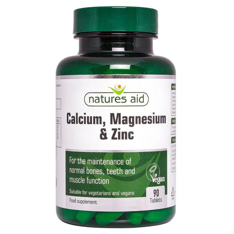 Natures Aid - Calcium, Magnesium + Zinc - 90 Tablets