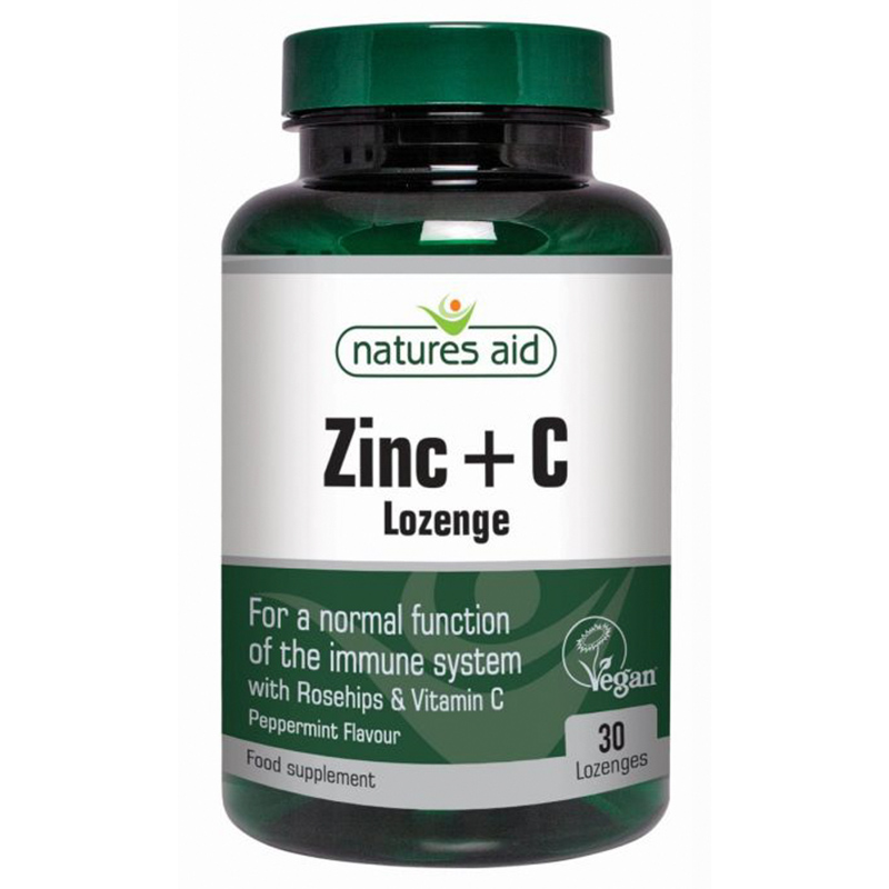 Natures Aid - Vegan Zinc Lozenges Peppermint - 30 Tablets