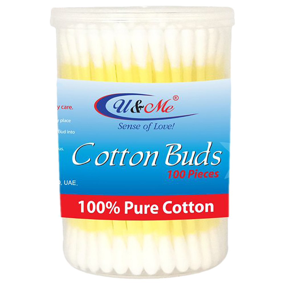 U&Me - Pure Cotton Buds 100 Sticks - Yellow