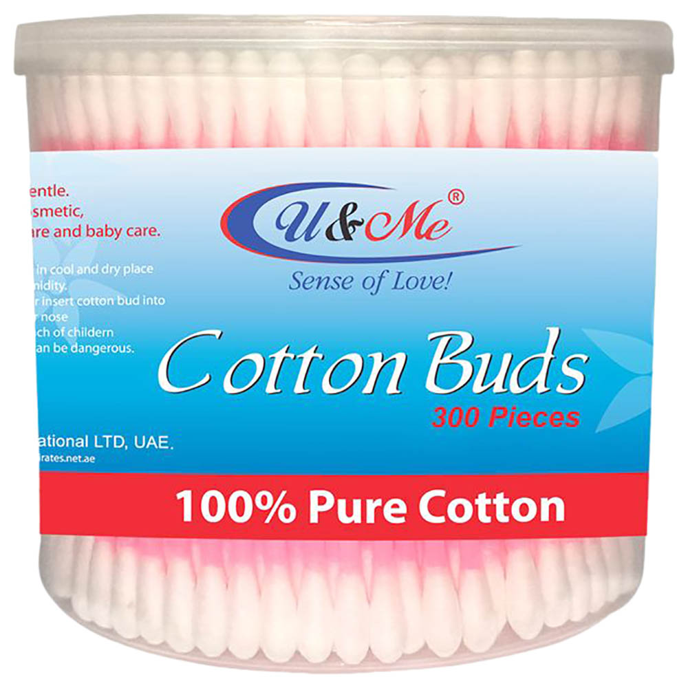 U&Me - Soft Like Feather Cotton Buds 300 Sticks - Pink