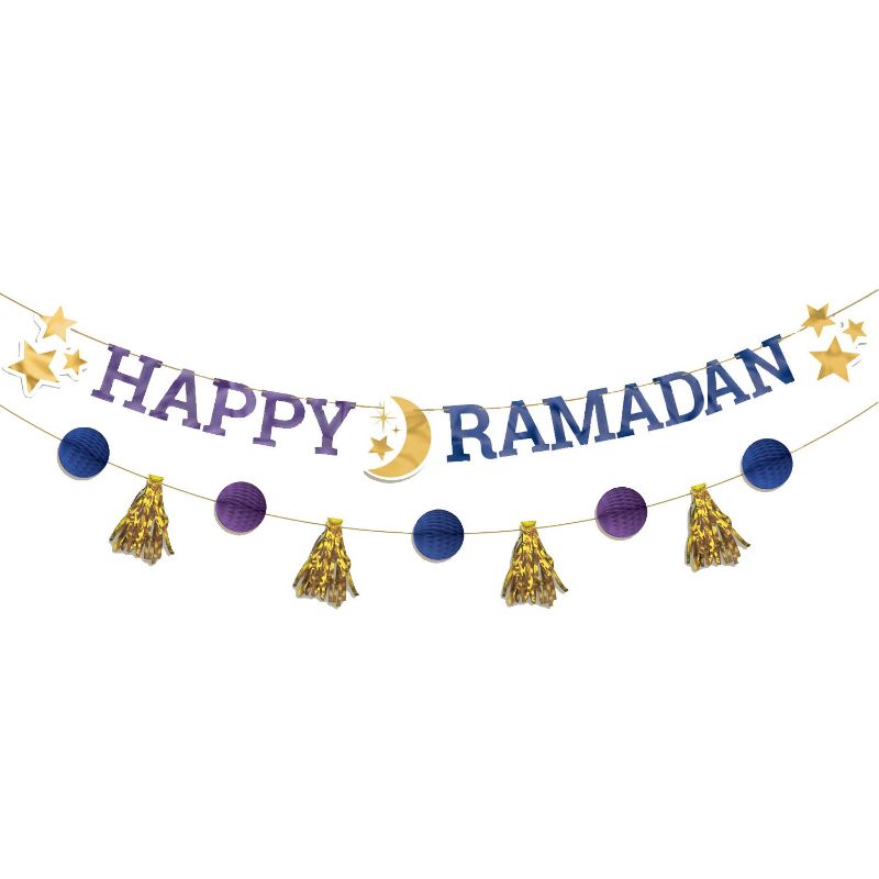 بارتي سنتر - مجموعة لافتة حروف رمضان سعيد للتعليق