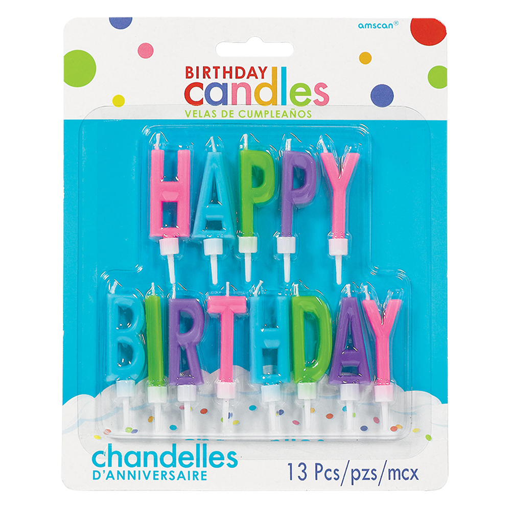 Amscan - Bright Happy Birthday Candle Pick