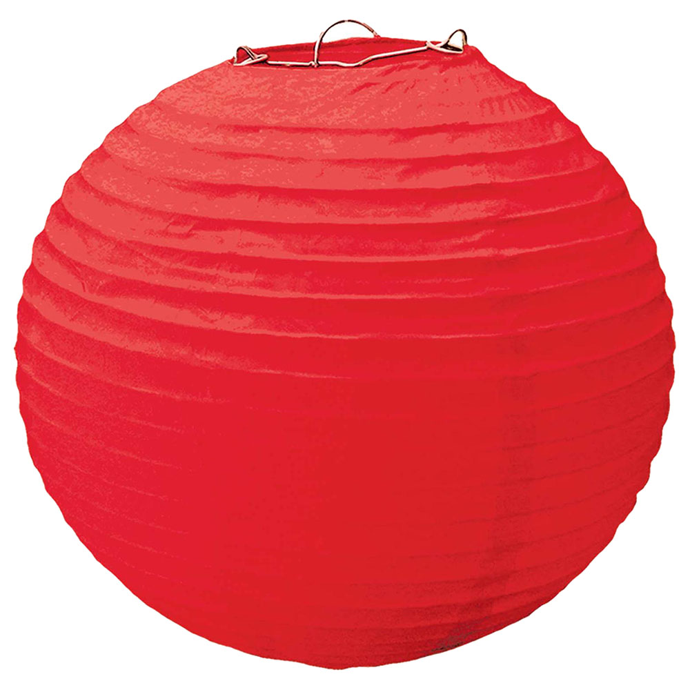 Party Centre - Apple Red Round Paper Lanterns 3Pcs
