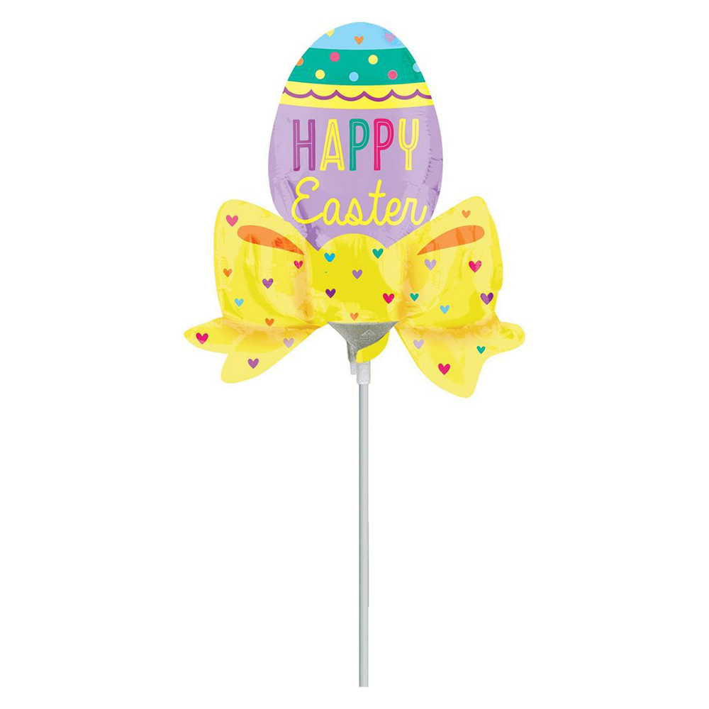 Party Centre - Easter Egg With Bow Mini Shape Foil Balloon