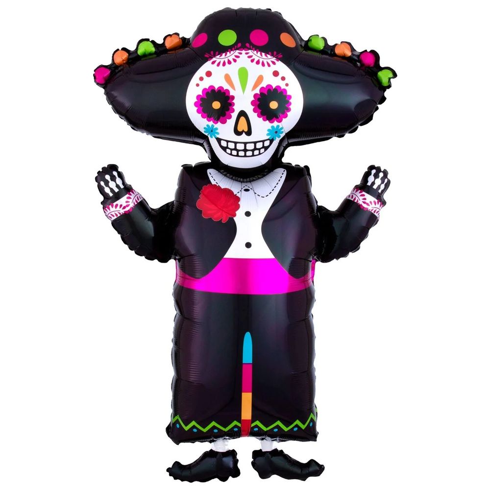 Party Centre - Day Of The Dead Skeleton Supershape Balloon