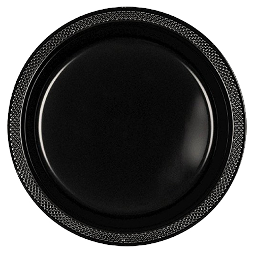 Amscan - Plastic Plates 10.25" 20pcs - Jet Black