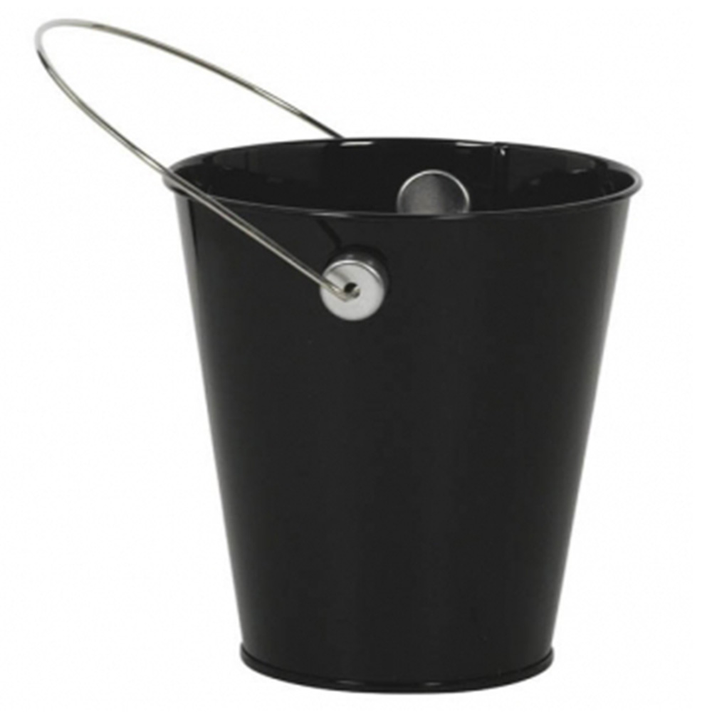 Party Centre - Metal Bucket with Handle - Black