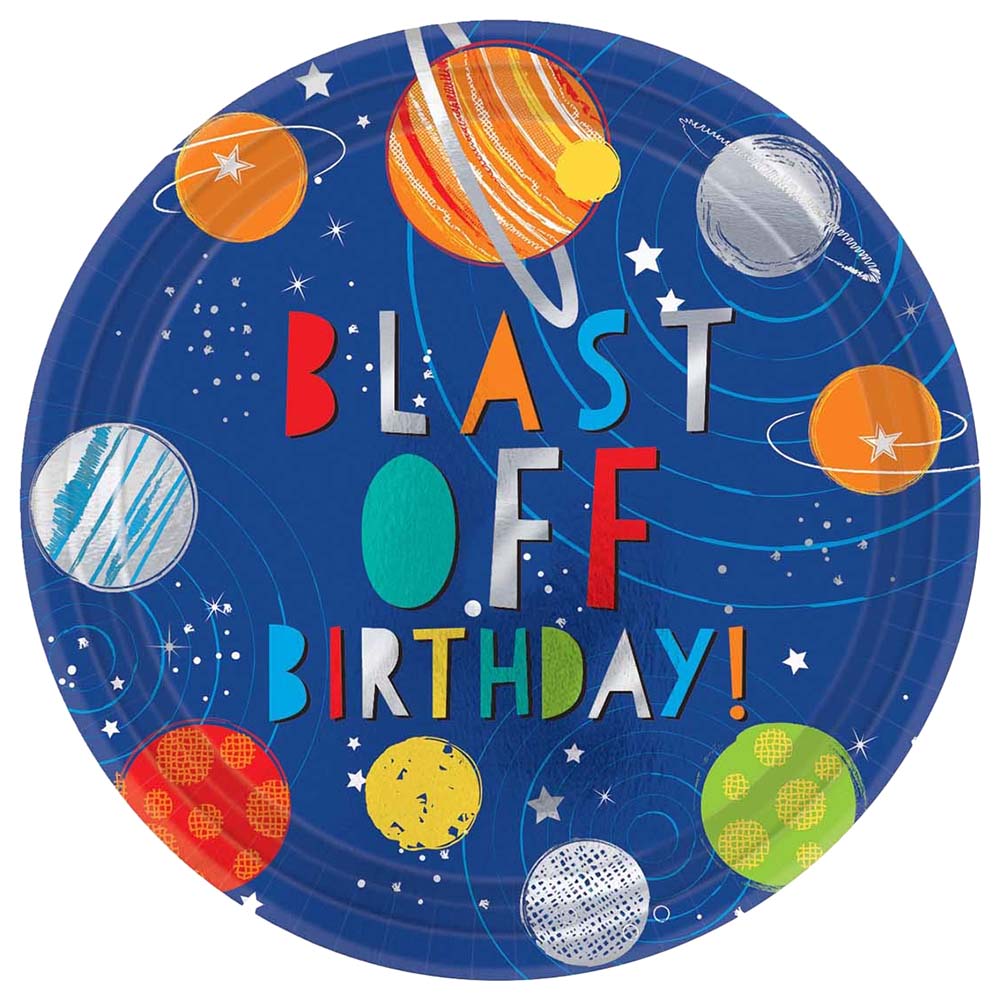 Party Centre - Blast Off Birthday Dinner 10.5" Plates