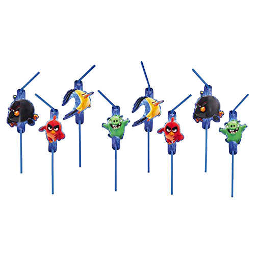 Amscan - Angry Birds Movie Drinking Straws 8pcs