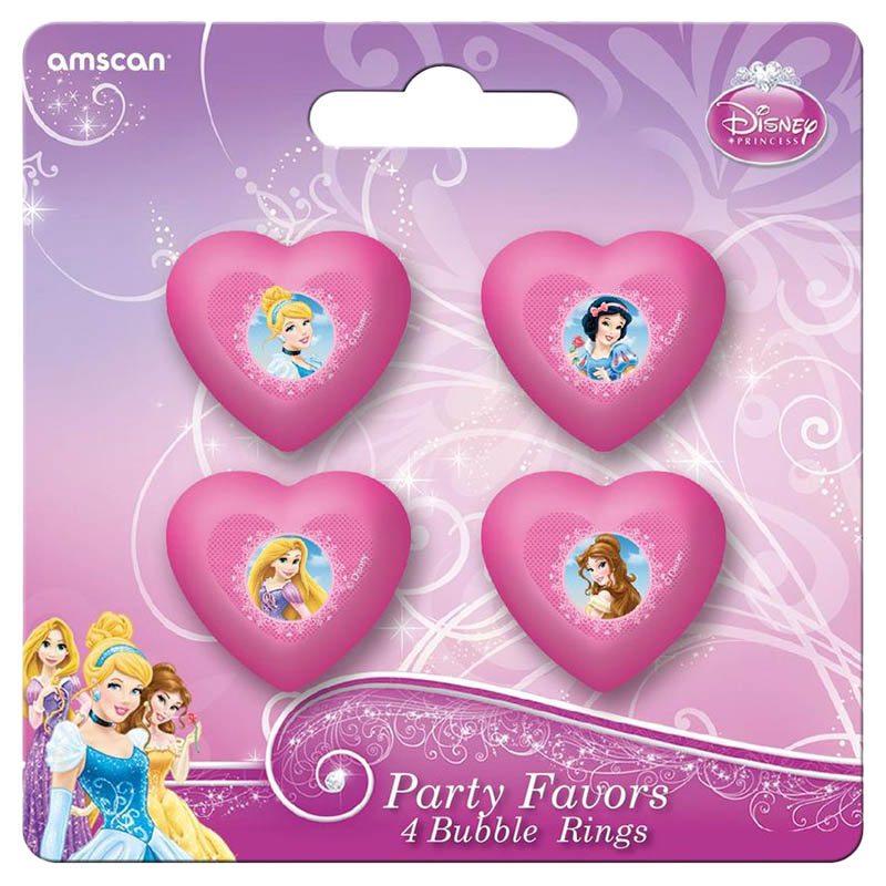 Party Centre - Disney Princess Sparkle Bubble Ring Favors 4pcs