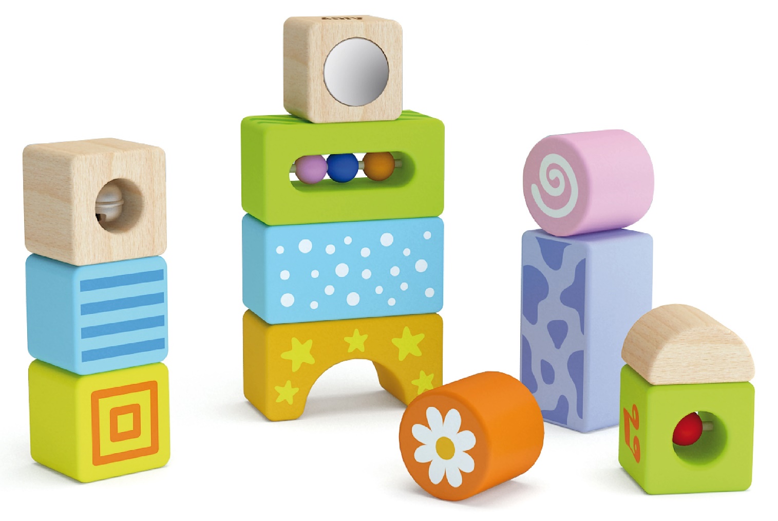 Viga - Sound Bricks Wooden Sensory Blocks - 12pcs