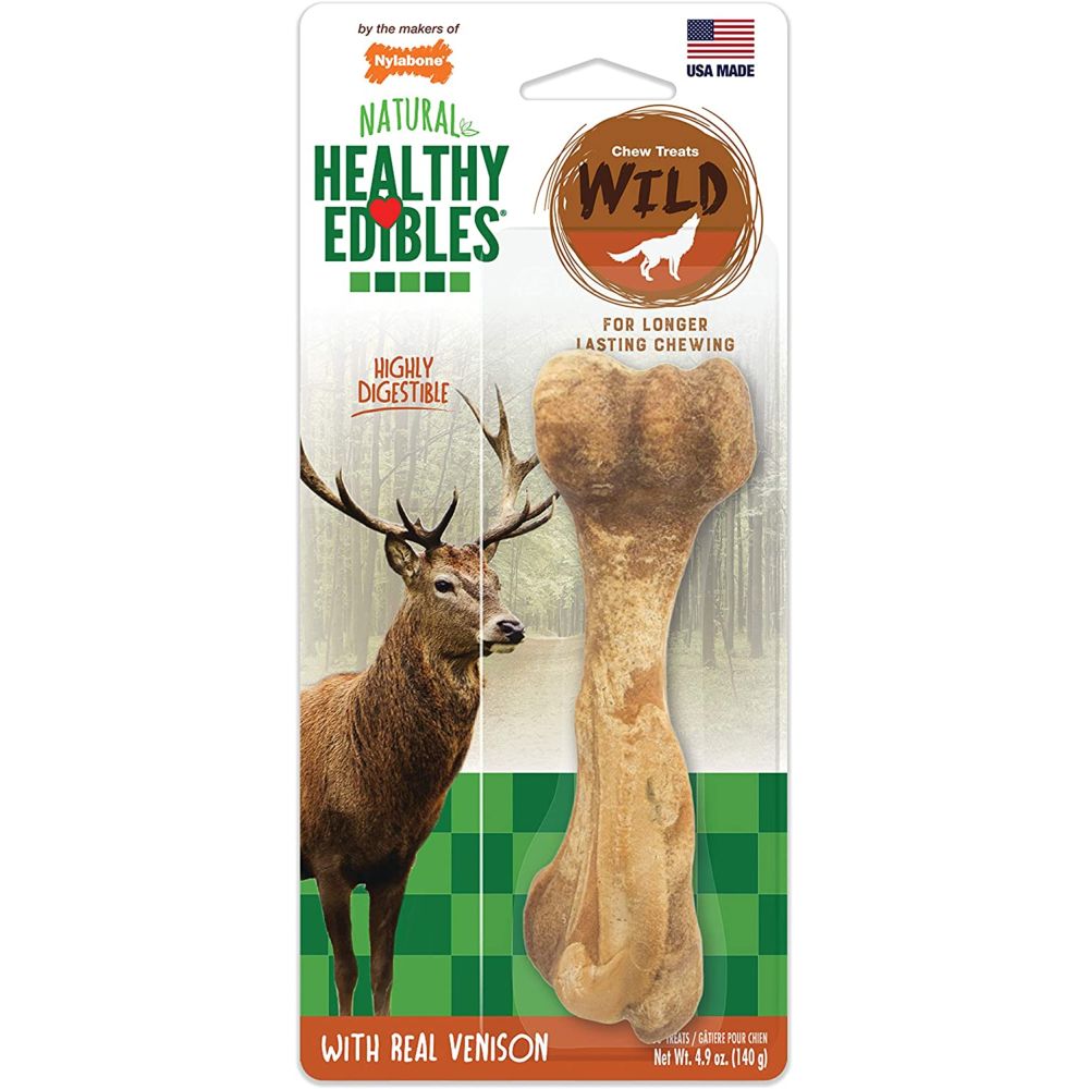 نايلابون - طعام كلاب للمضغ هيلثي إيدابلز - لحم غزال - لارج - عدد 1