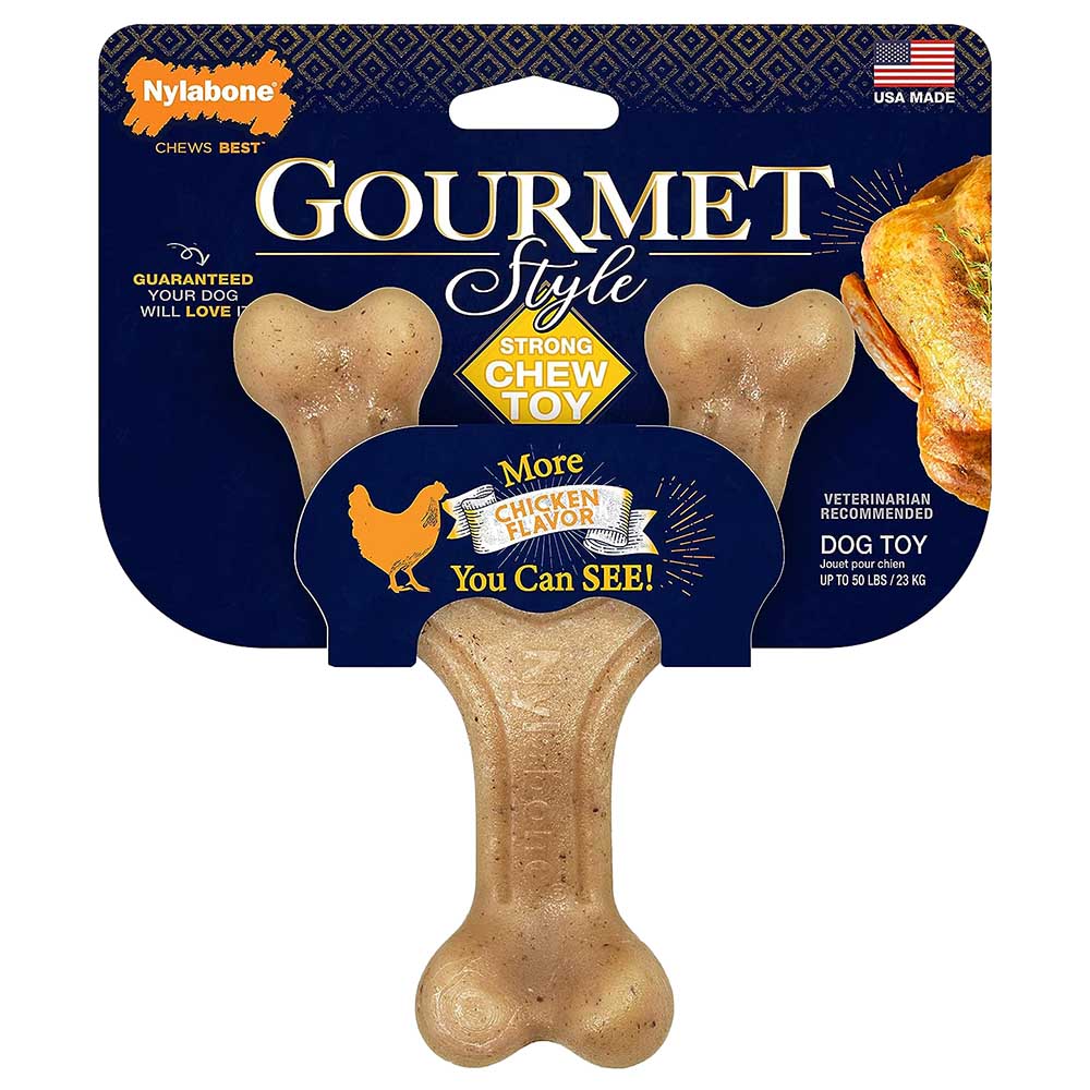 نايلابون - لعبة مضغ للكلاب عظمة الترقوة بنكهة الدجاج - حجم كبير