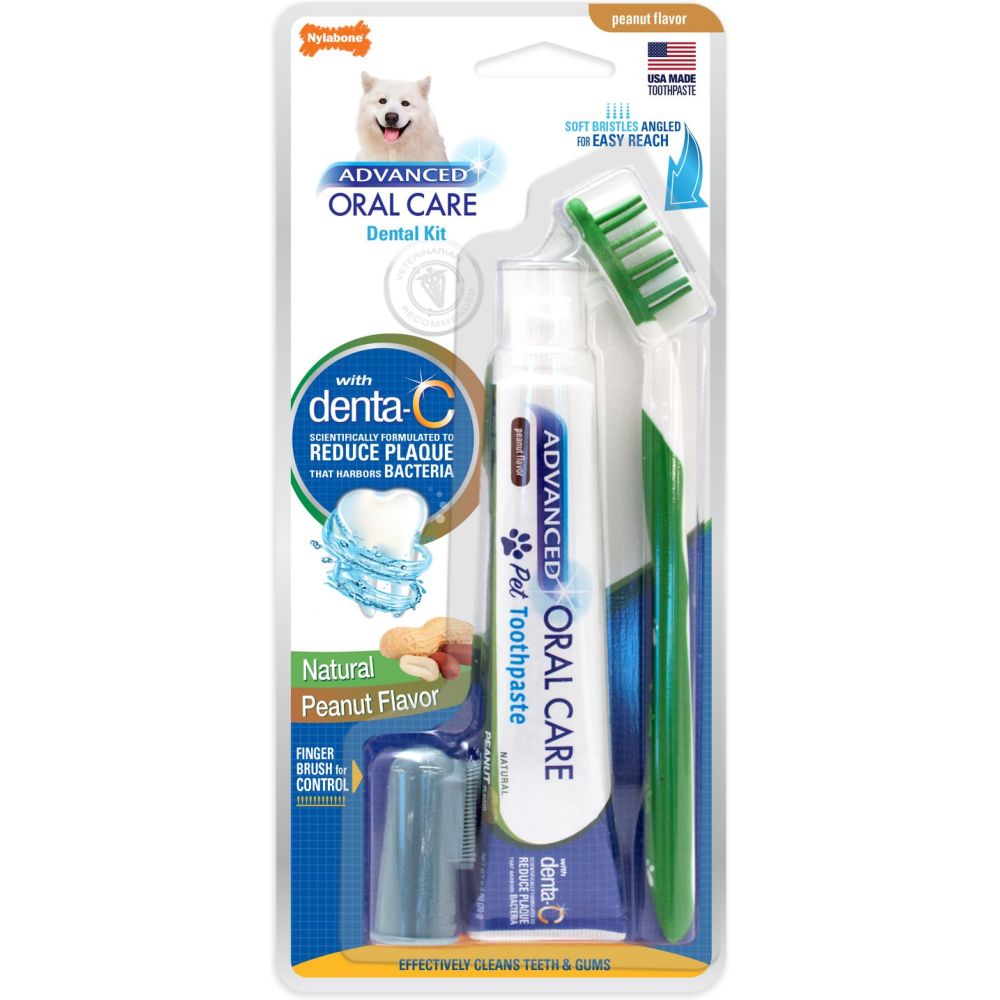 نايلابون - مجموعة العناية الطبيعية بالفم للكلاب أدفانسد أورال كبير