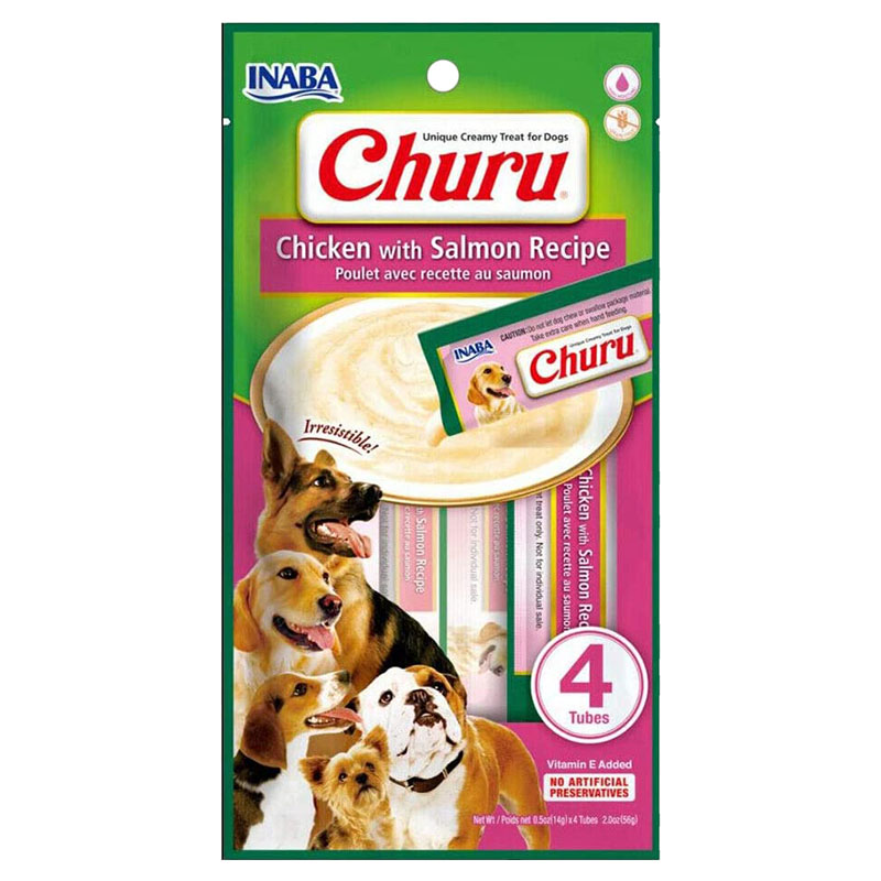 Inaba - Churu Chicken with Salmon Sticks Recipe For Dog - 56G - Pack Of 4