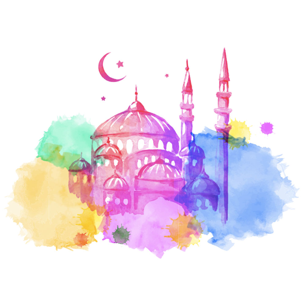 بيناك - بطاقة معايدة - مسجد - أبيض