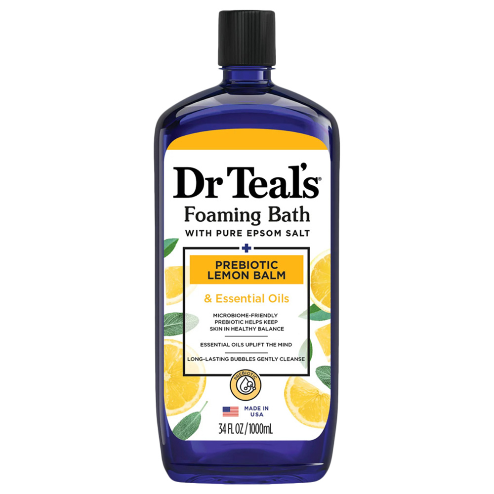 Dr Teal's Foaming Bath With Epsom Salt - Prebiotic Lemon Balm - 1000 ml