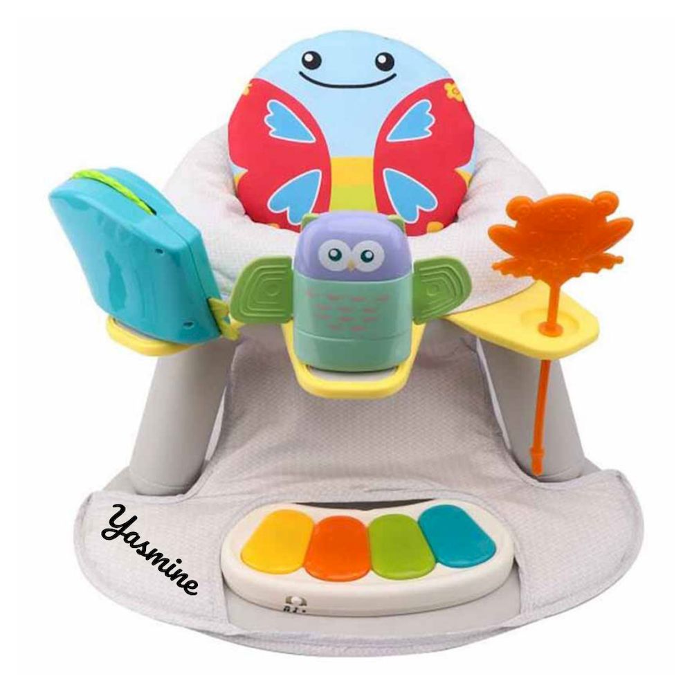 Factory Price - Personalized Butterfly Seat With Feeding Table And Piano - Grey
