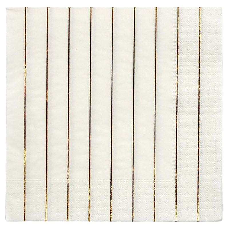 Meri Meri - Gold Striped Large Napkins - 16 Pcs