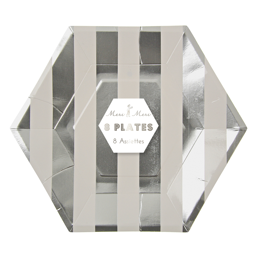 Meri Meri - Toot Sweet Hexagon Plate - Silver