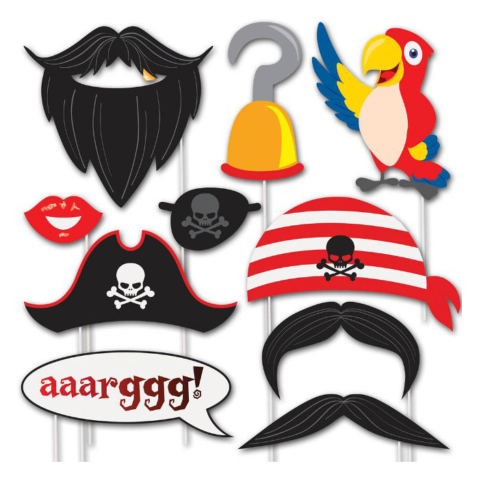 يونيك - أقنعة تنكرية للحفلات للتصوير - القراصنة - 10 قطع